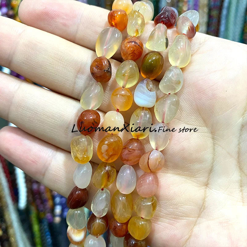 8-10mm Natural Stone Green Apatite Irregular Loose Spacer Beads for Jewelry Making Diy Earrings Bracelet Charms Accessories 15''