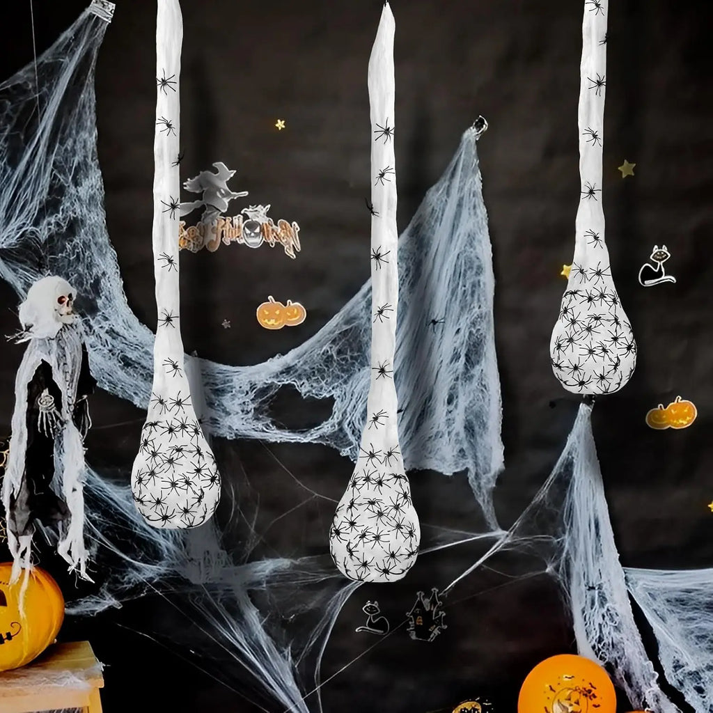 Halloween Glowing Spider Egg Hanging Light Up Web Prop Creepy Spooky Outdoor Porch Lawn Wall Halloween Party Decoration