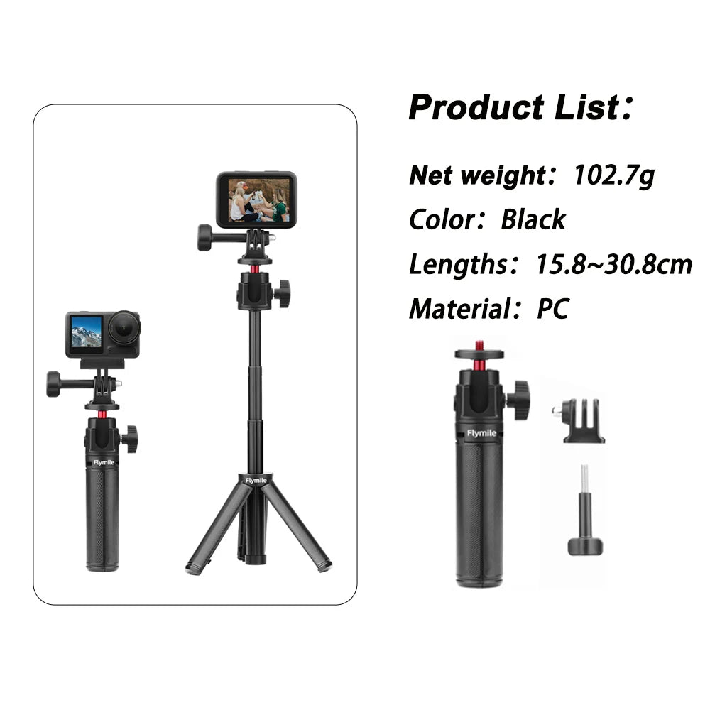 Selfie Stick Tripod For DJI Action 5 Pro 4/Osmo 360/Pocket 3/4/Insta360 Ace Pro 2,Camera Live Streaming Photography Accessories