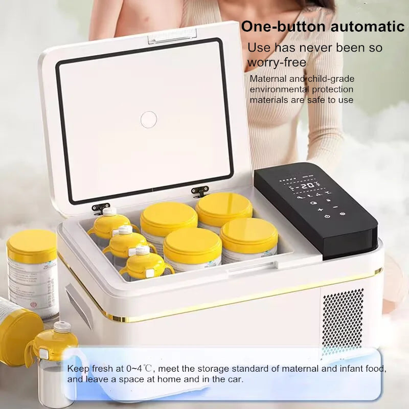 12V/24V Portable Car Refrigerator - Compressor Cooling & Freezing, 30L Mini Fridge for Outdoor/Truck/Home, Dual-Power Energy