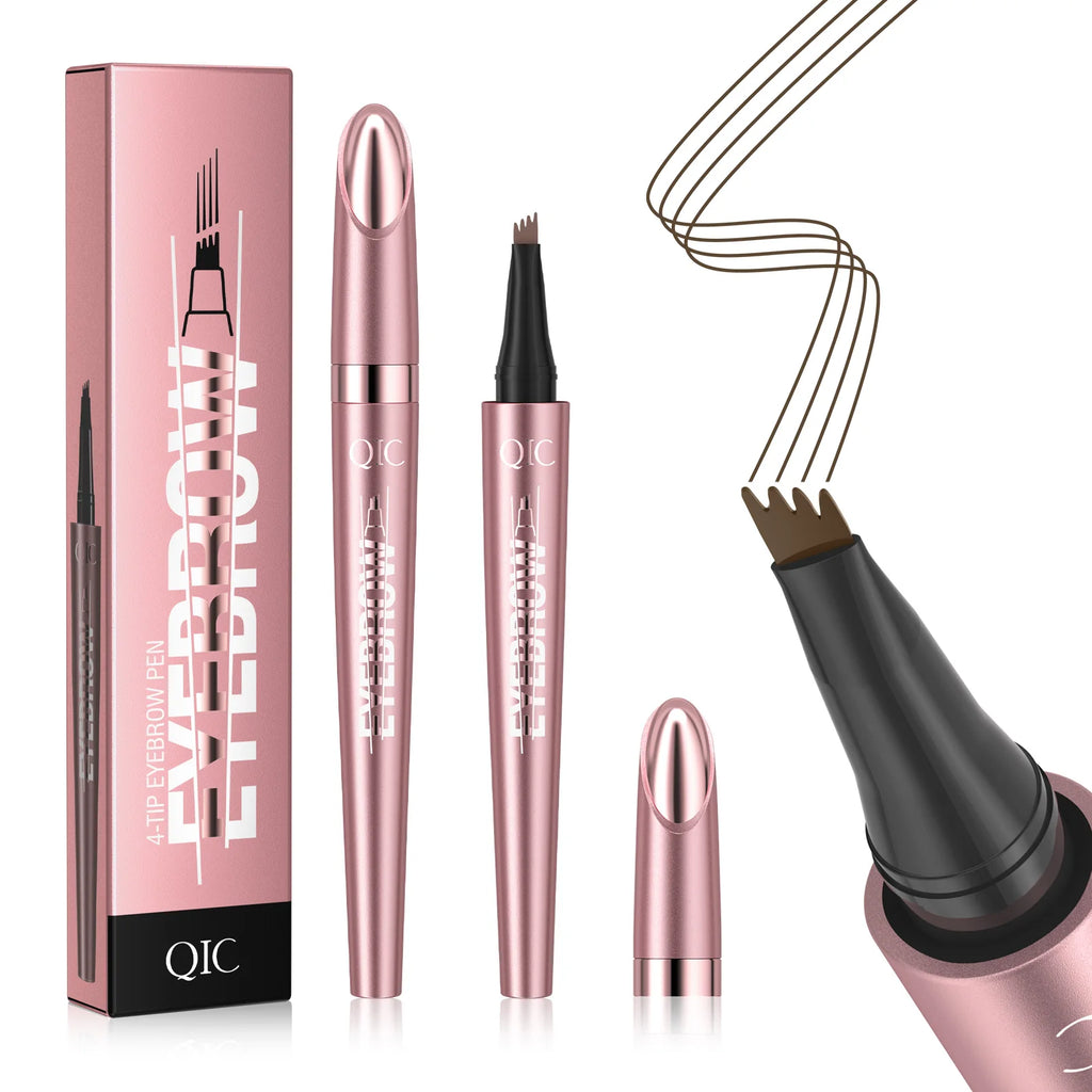 6 Colors 1pc Eyebrow Pen Waterproof 4 Split Tip Eyebrows Pen Eyebrow Tattoo Pen Waterproof Liquid Black Eyebrow Makeup Pencil