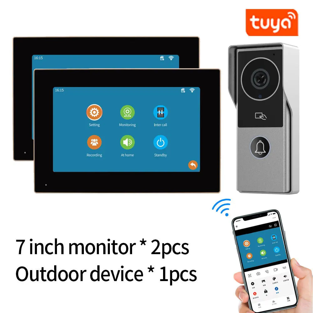 Wifi Video Doorbell System 1080P Visual Doorphone Door Bell Camera Support Tuya App Video Intercom Kit for Home Villa Apartment