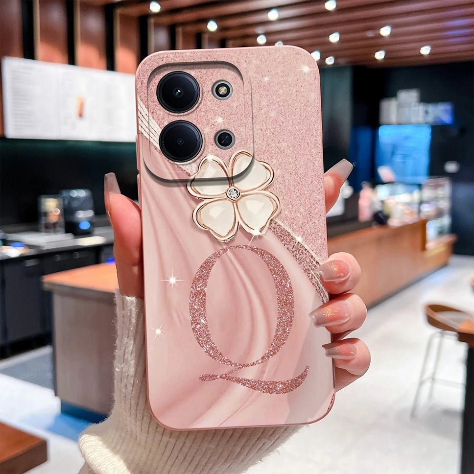 For Redmi 15C 4G 5G Couple Phone Case Fashion Crown Letters Protective Back Cover For Redmi15C Soft Smooth Liquid Silicone Funda
