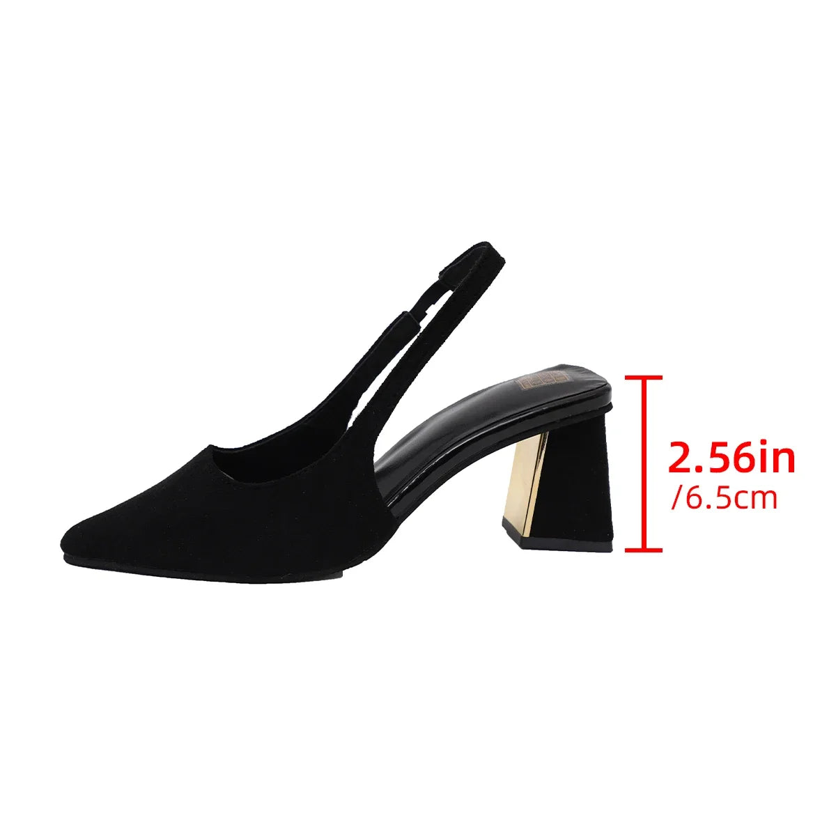 Fashion Pointed Toe Thick Heel Pumps Women 2025 Summer New Black Dress Shoes Woman Back Strap Slingback High Heel Sandals Female