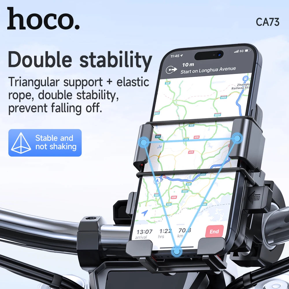 HOCO Motorcycle Bicycle Phone Holder For iPhone 11 Pro Xiaomi Universal Phone Holder Bike Handlebar Clip Stand GPS Mount Bracket