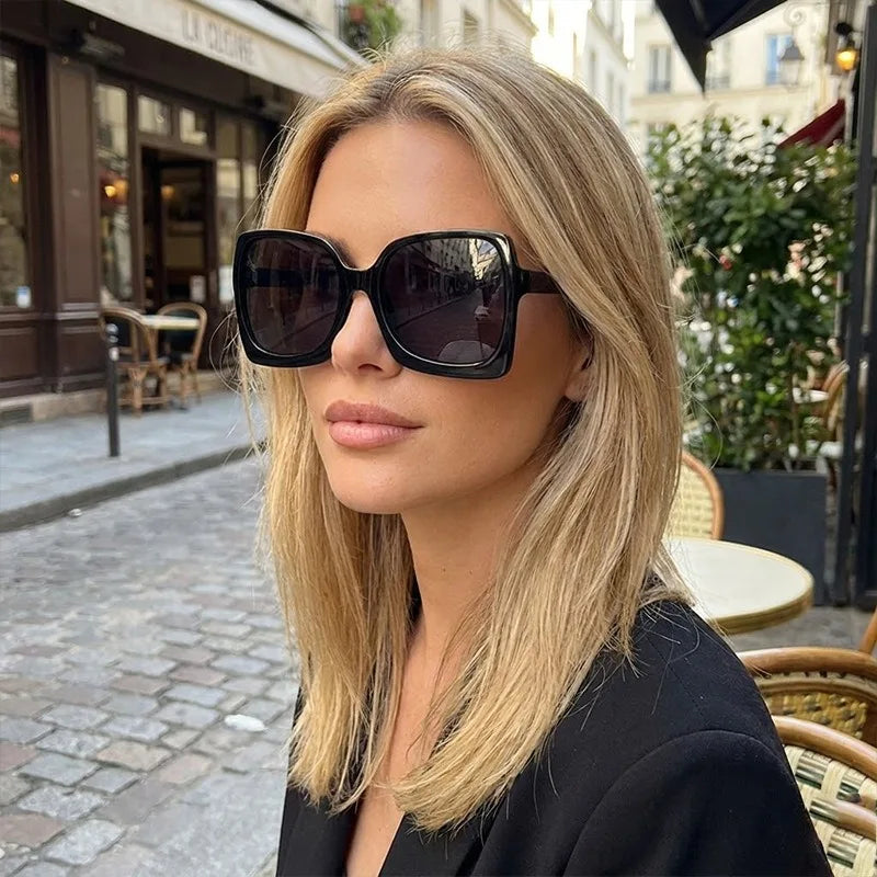Big Frame Fashion Oversized Sunglasses Women Brand Designer Plastic Female Gradient Sun Glasses Gafas De Sol Mujer UV400