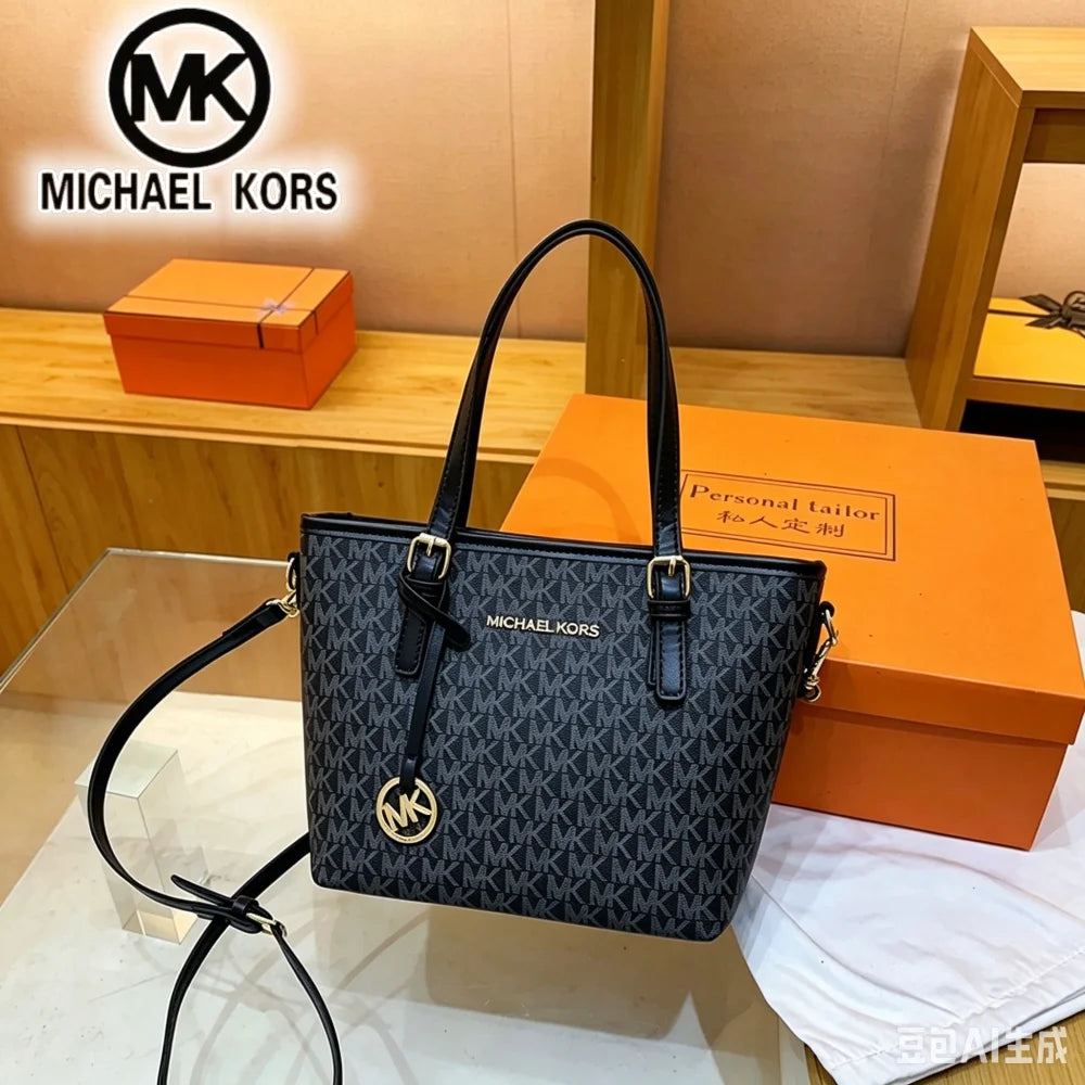 Michael Kors New Urban Women's Luxury Fashion Commuter Bag Casual Handbag MK Classic Old Flower Single Shoulder Crossbody Bag