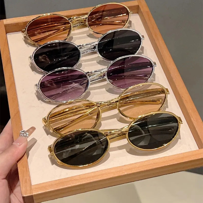 Retro Oval Sunglasses Women Fashion Casual Outdoor Street Photography Sun Glasses Trendy Brand Design Decor Eyewear Sun Shades
