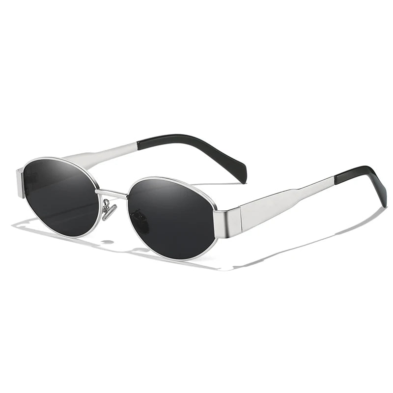 New Fashion Brand Designer Sunglasses Women Men Oval Trendy Metal Frame Sun Glasses Classic Shades Eyewear UV400 Oculos De Sol
