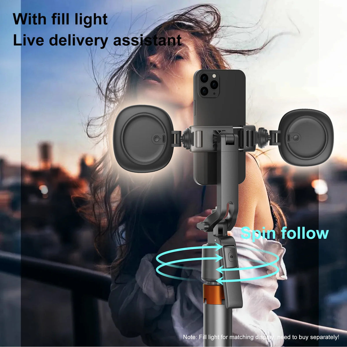 2026 Q13 AI Selfie Stick Tripod with 360 Degree Facial Tracking Multifunctional Phone Holder Includes Remote Control