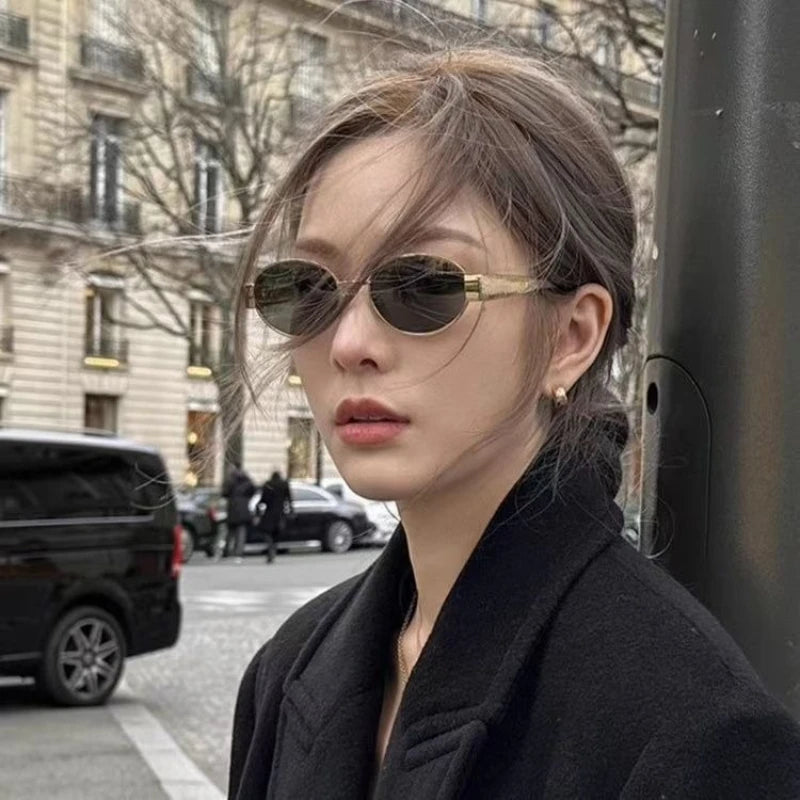 2-piece Set of Oval-frame Fashion Ladies' Glasses, Simple and Trendy with Versatile Styling, Suitable for Daily Wear