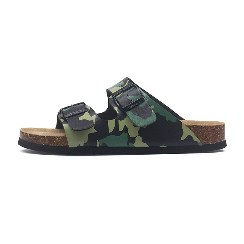 Slippers For Men Casual Classic Summer Top Quality Buckle Comfortable Leather Slipper