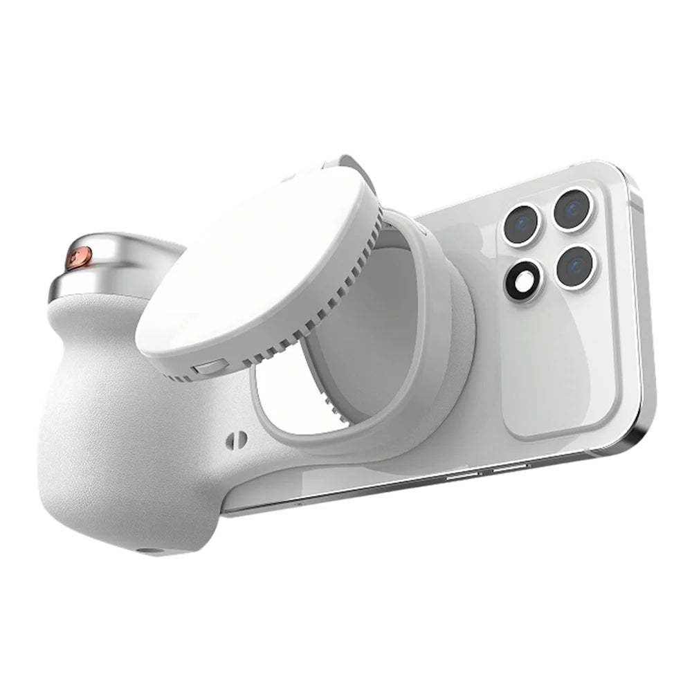 360 Rotation Magnetic Camera Grip w Fill Light for MagSafe iPhone Shutter Bluetooth Remote Control Selfie Handle Stabilizer