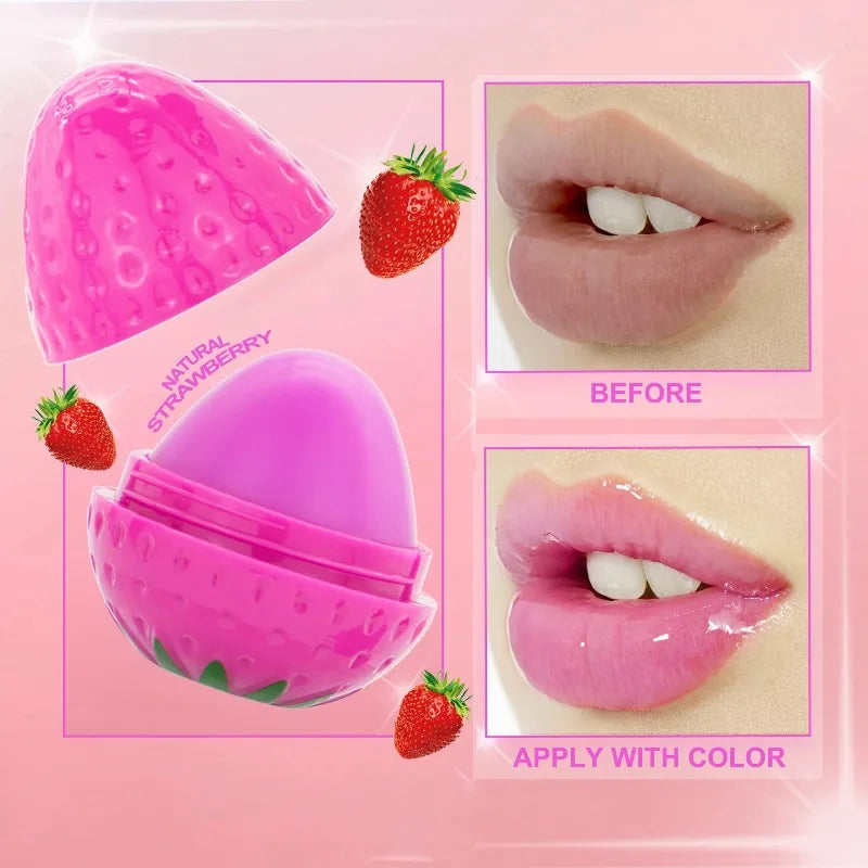 1/4Pcs Strawberry Lip Balm Long-Lasting Moisturizing Repair Hydrating Red Lipstick Cute Fruits Repairs Dry Lips Care Cosmetics