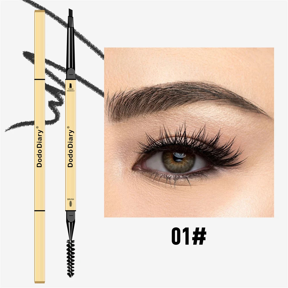 1/5Pcs Small Gold Bar Double-ended Eyebrow Pencil 3D Eyebrow Shape Long-lasting Without Smudging Slender Natural Makeup Pen