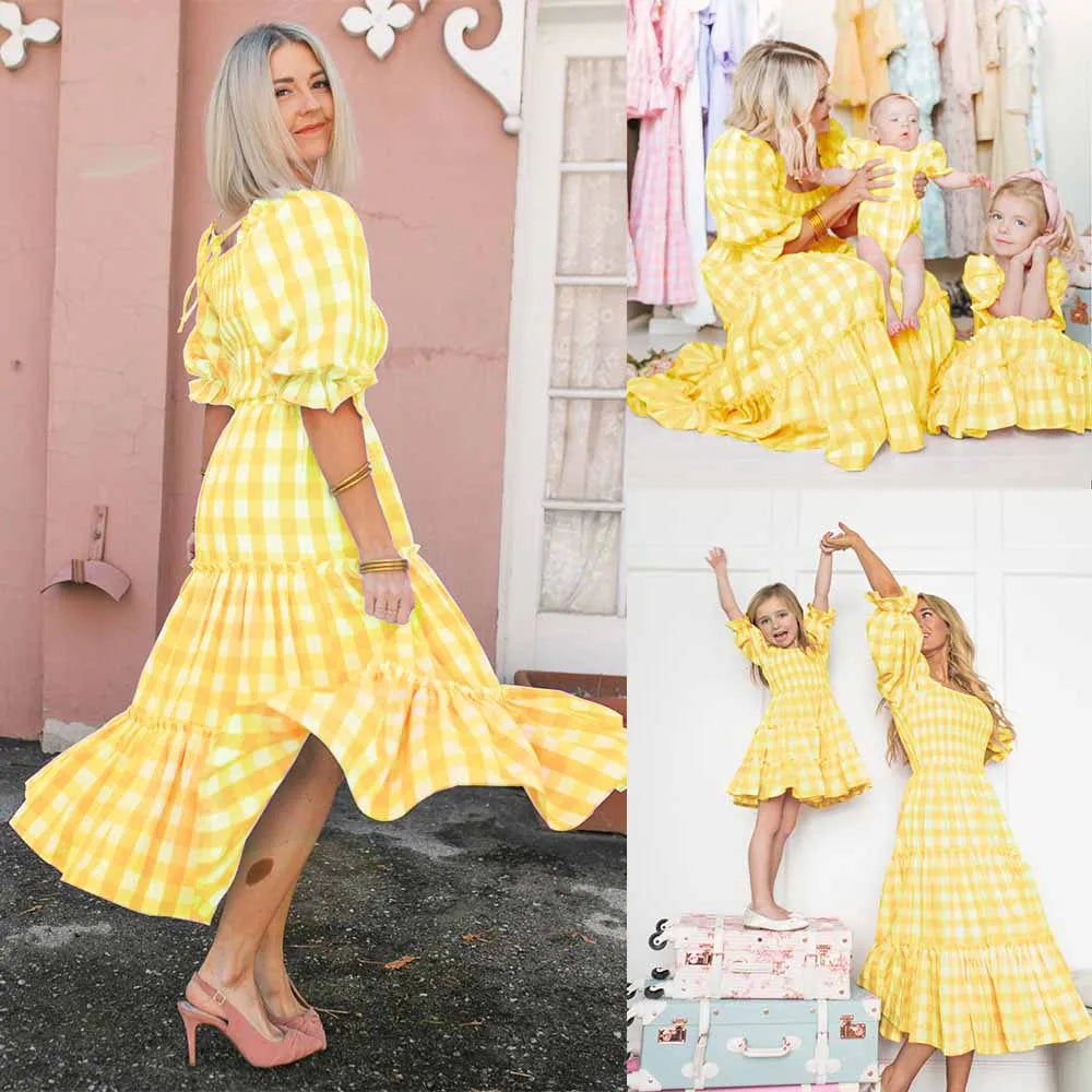 Family Matching Outfits Mommy And Daughter Matching Clothes Mother Kids Family Dresses Family Look Clothes Women Dresses