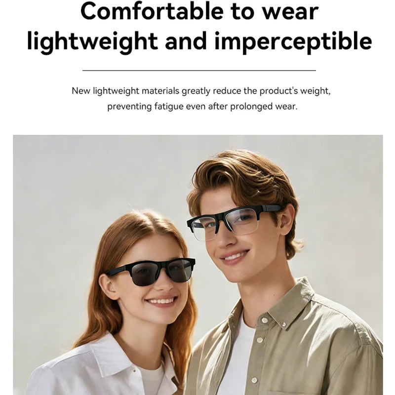 Lenovo AI Smart Glasses Remote Control Touch Voice Assistant Translation Bluetooth Call Music Playback Video Recording Smart Sun