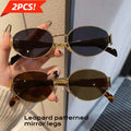 2-piece Set of Oval-frame Fashion Ladies' Glasses, Simple and Trendy with Versatile Styling, Suitable for Daily Wear