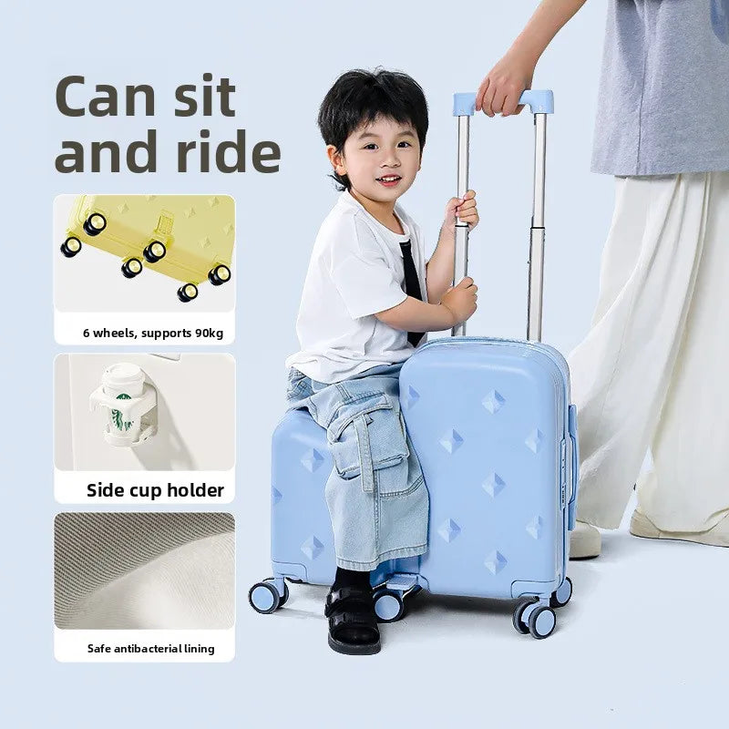 Children's Large Capacity Carry-On Suitcase 20 Inch Wheelchair Accessible Double Rod Hardshell PC ABS Material TSA Lock