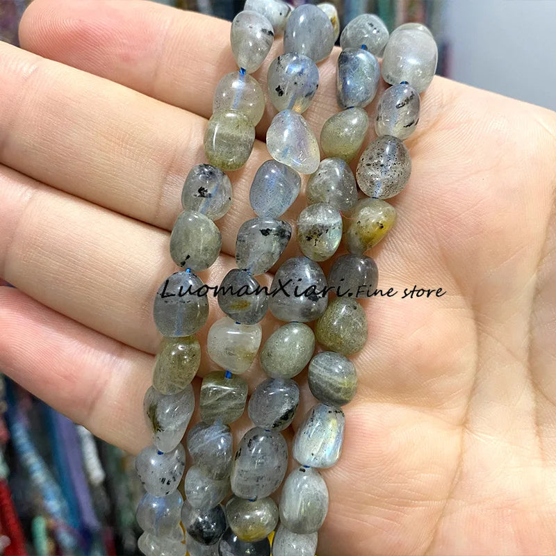 8-10mm Natural Stone Green Apatite Irregular Loose Spacer Beads for Jewelry Making Diy Earrings Bracelet Charms Accessories 15''