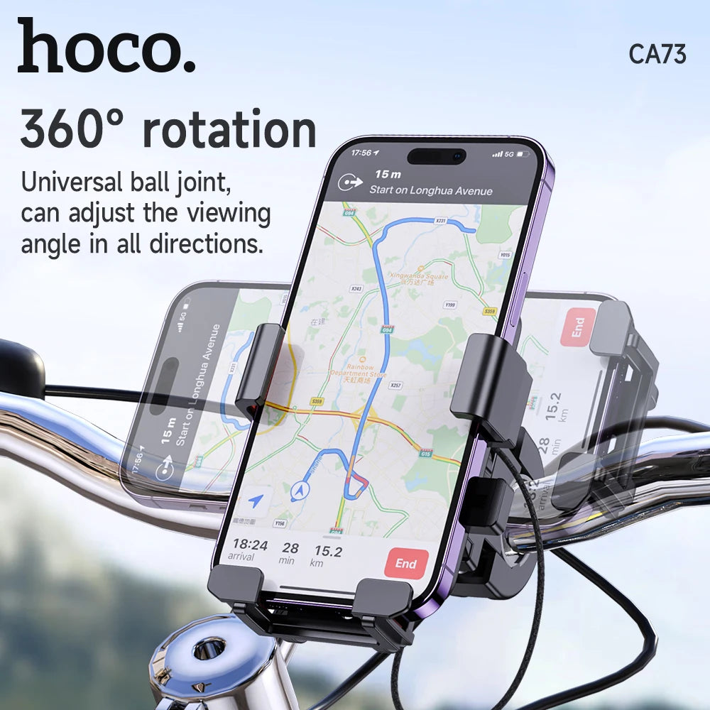 HOCO Motorcycle Bicycle Phone Holder For iPhone 11 Pro Xiaomi Universal Phone Holder Bike Handlebar Clip Stand GPS Mount Bracket
