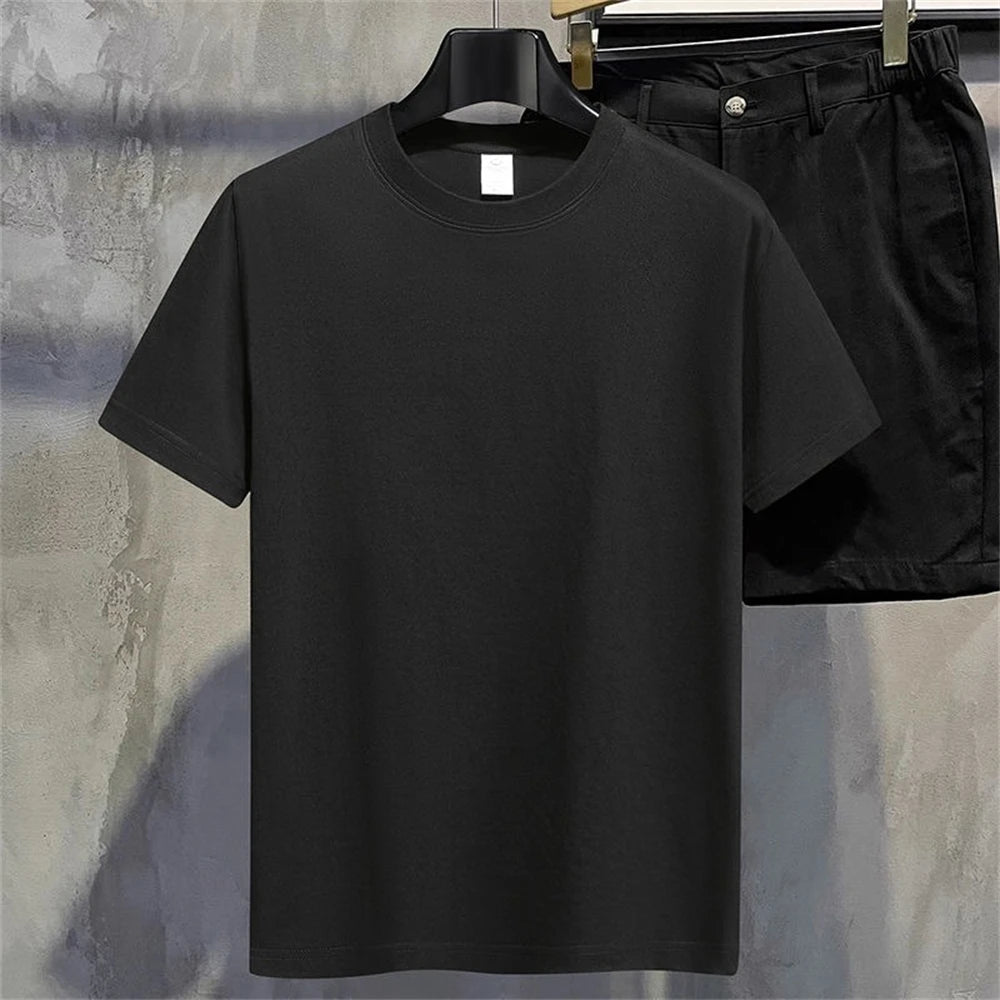 Summer Men T Shirt Cotton Tops Women Solid Color Blank Tshirts O-neck Round Collar Short-Sleeve Couple White Top Tees Clothing