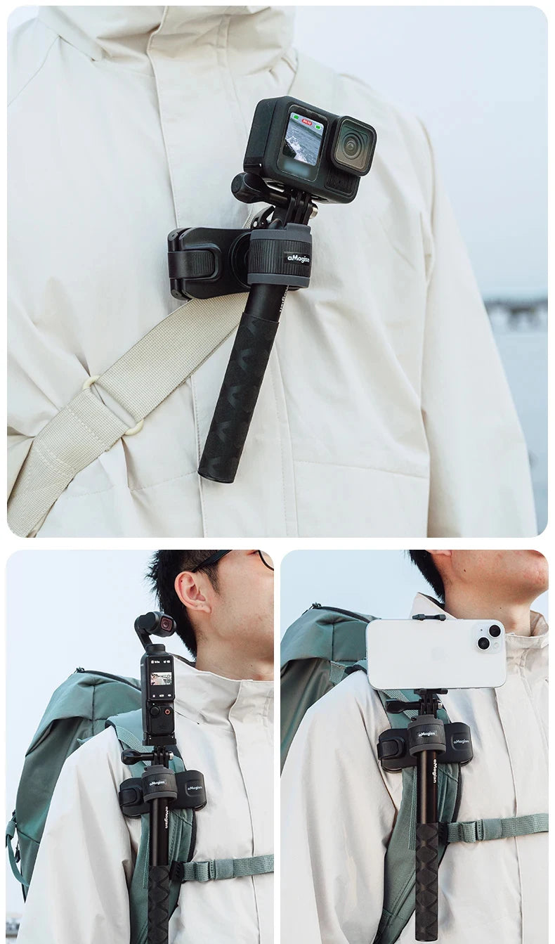 Selfie Stick Hanger For Action Camera Hands-free Backpack Belt Clip Holder Waist Quick Release Holder Accessory