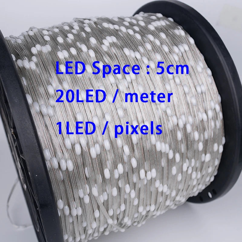 5V WS2811 WS2812 3PIN Black Wire LED String Lights Dream Color RGBIC Addressable Individually Fairy Light Seed Pixels Light 