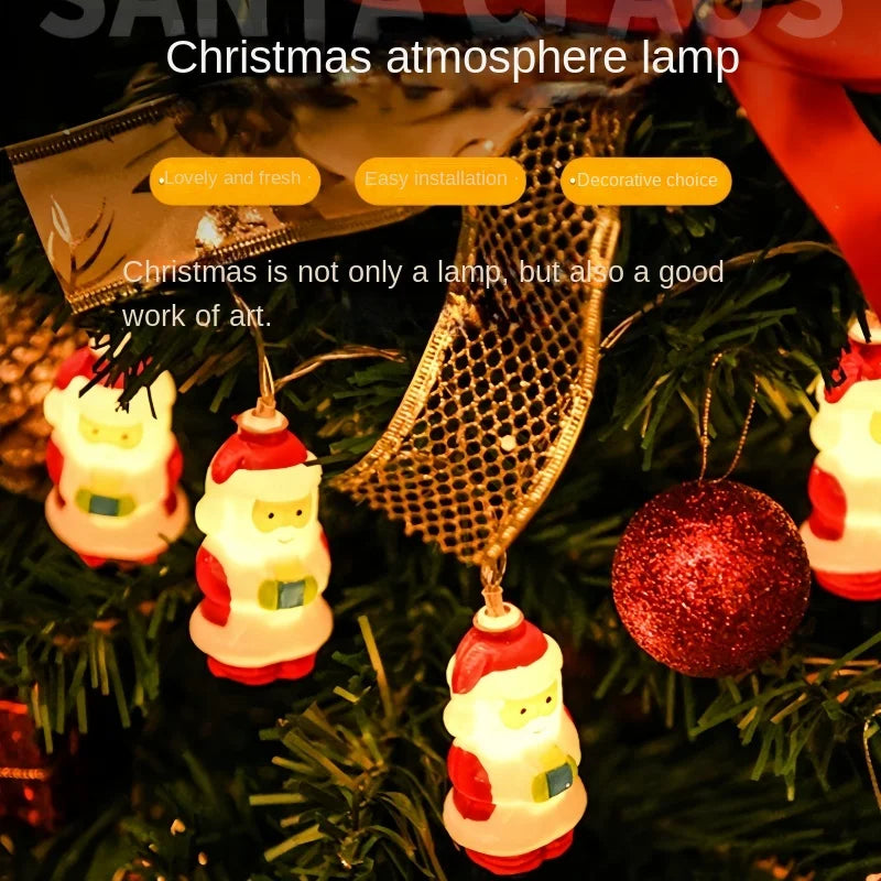Christmas Decorative Lights, LED Small Colorful Lights -Santa Claus Light String  Indoor/Courtyard Festive Atmosphere Decoration