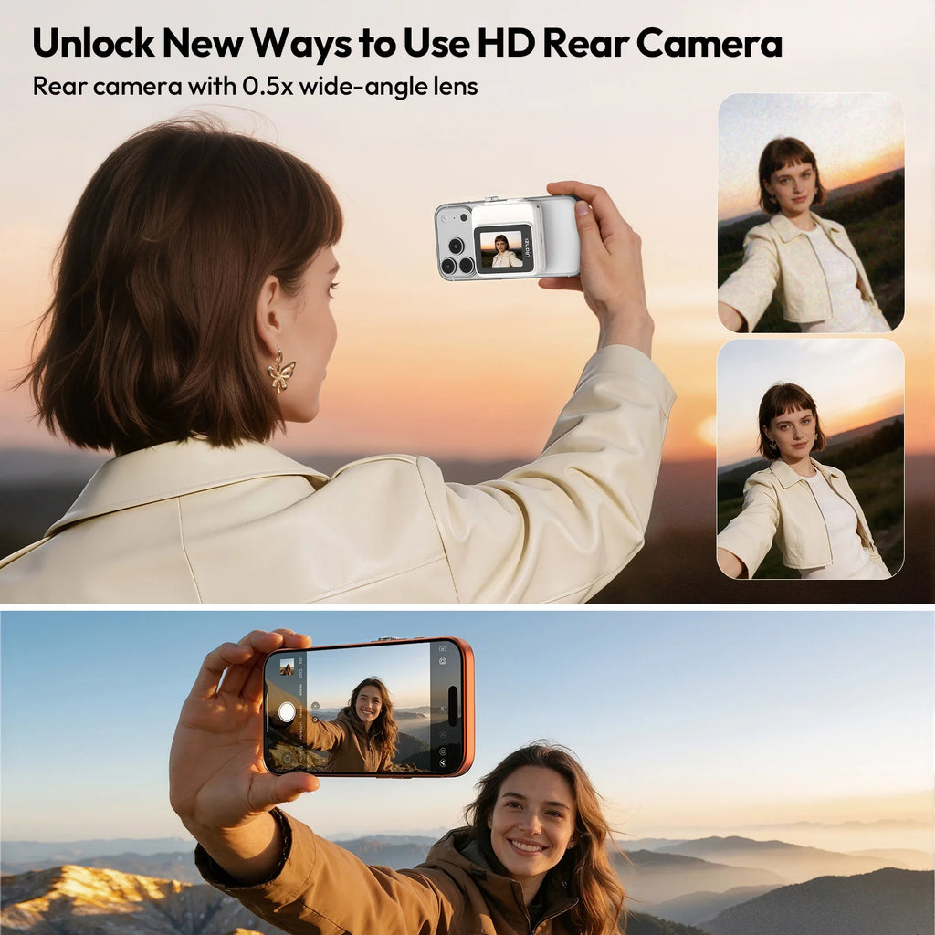 Ulanzi VM02 Selfie Monitor Screen Magnetic Mirroring for iPhone 17 16 PRO Smartphone Android Vlog with Remote Control Wireless