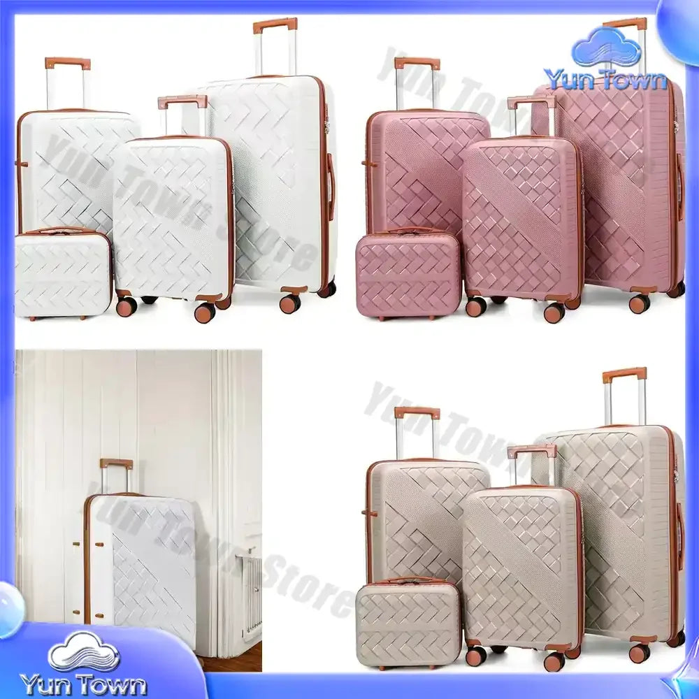 New 4-Piece Luggage Set Large Spinner Suitcase, Carry On Travel Baggage for Students