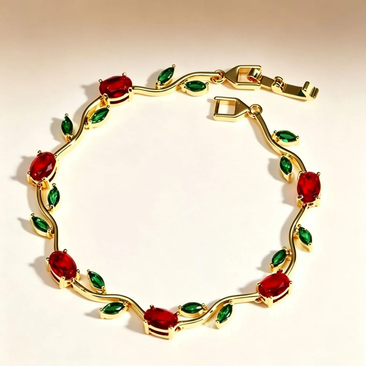 LATS Colorful Trendy Charm Sparkling Leaf Cubic Zirconia Bracelets for Women Party Wedding Fashion Jewelry Gift