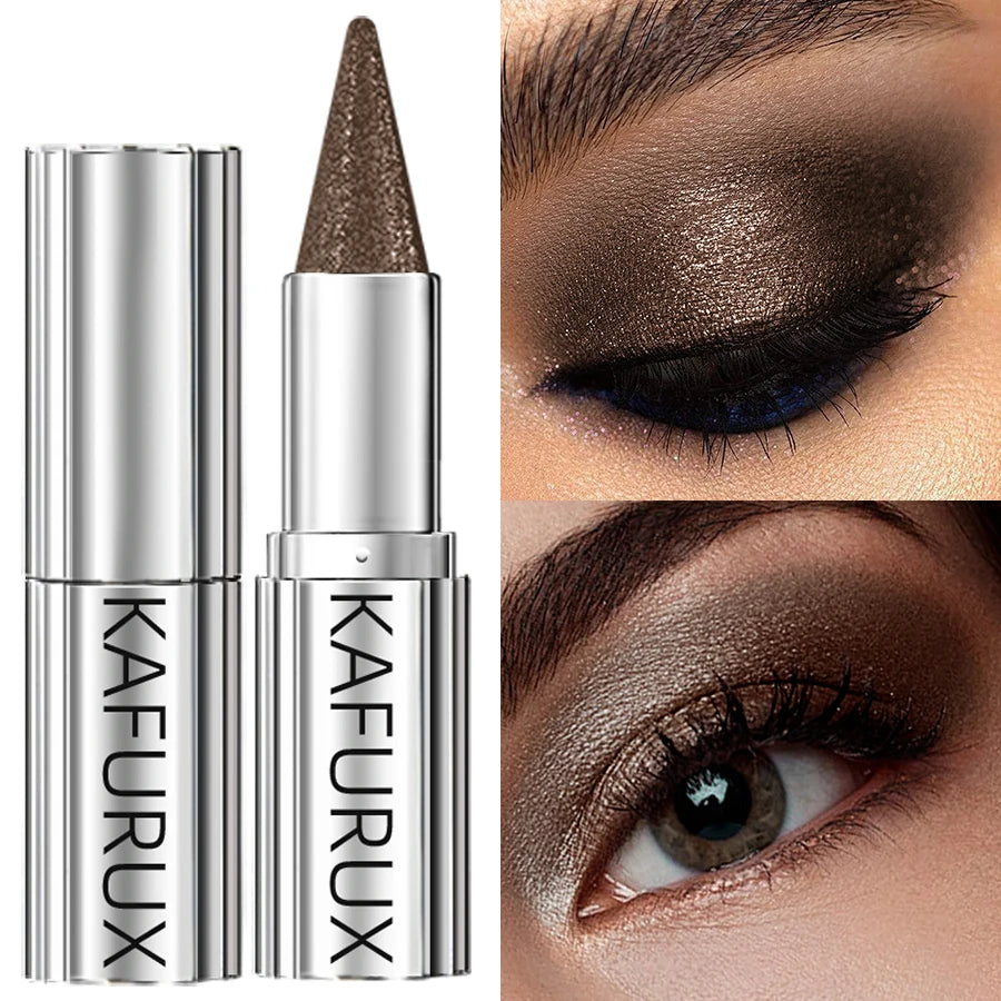 1pc Waterproof Brown Eyeshadow Sticks Long Lasting High Pigmented Shimmer Glitter Natural Eye Shadow Pencil Crayon Makeup Gifts