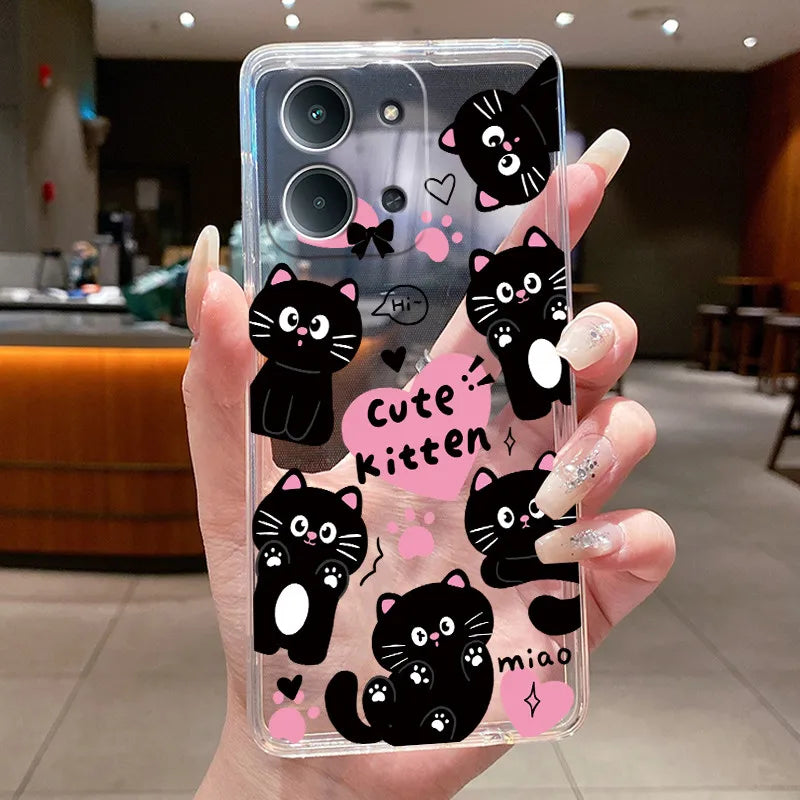 Jelly Case For Redmi 15C 4G 5G Flower Butterfly Phone Funda For Xiaomi Poco C85 4G Soft Silicone Cases Transparent TPU Cover