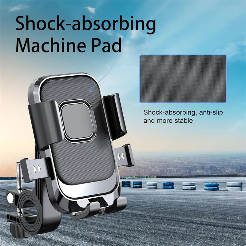 Moto Bike Phone Holder, One Hand Operation And 360° Rotatable Phone Holder For Motorcycle And Scooter