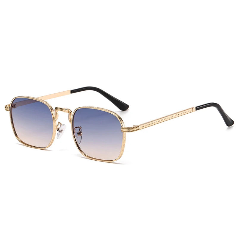 New Square Oval Metal Sunglasses Vintage Retro Men Sunscreen Sunglasses Women Resistant Eyewear Luxury Designer Uv400 ﻿