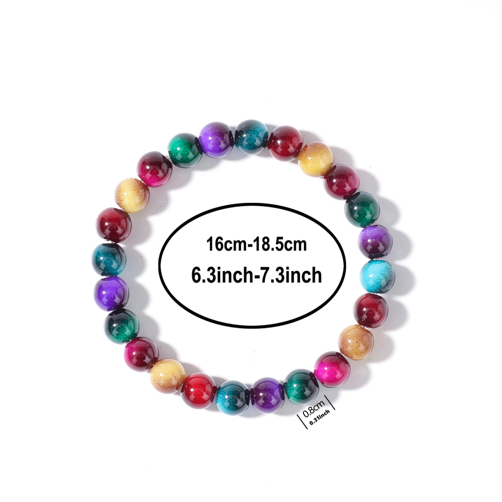 Fashion Autumn and Winter Jewellery Yellow Green Red Purple Blue Brazaletes for Family Banquet Unique Beaded Bracelets for Women