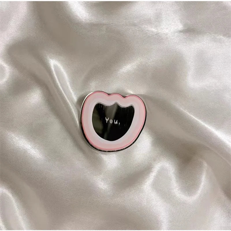 Fashion Love Heart Make Up Mirror Glossy Phone Bracket Tulip Flowers Foldable Phone Holder Cute Bear Universal Stand Holder