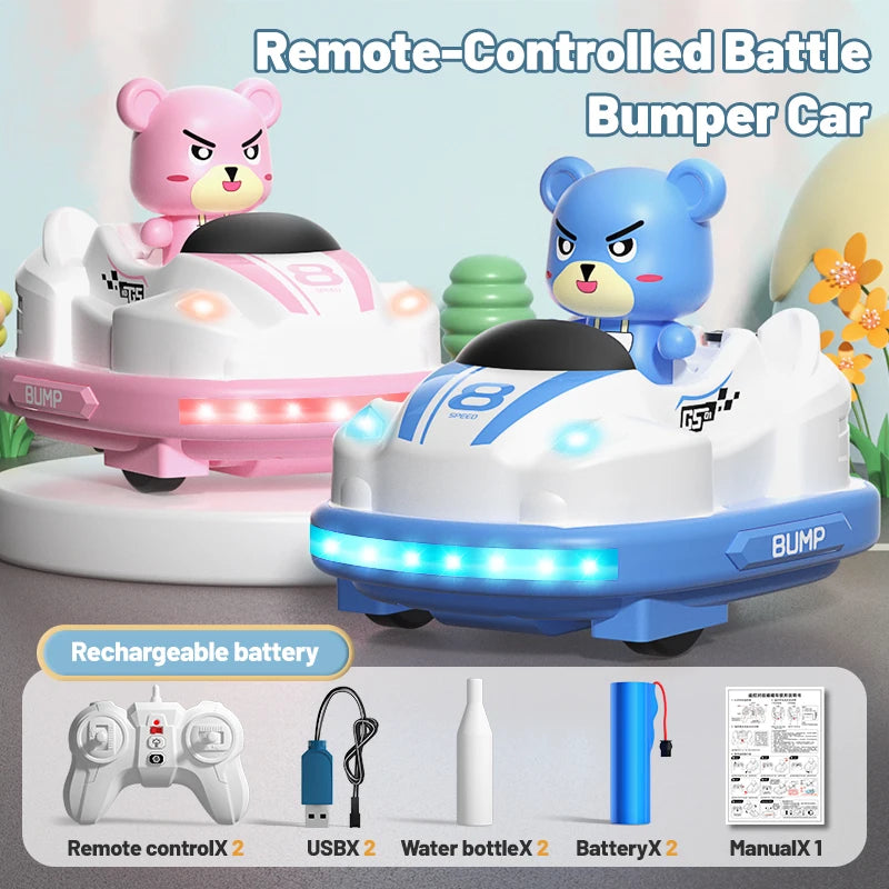 JJRC Q180 Children Remote Bumper Car Sound And Light Music Parent-child Competitive Interaction Go Kart Battle Boy Toy for Gift