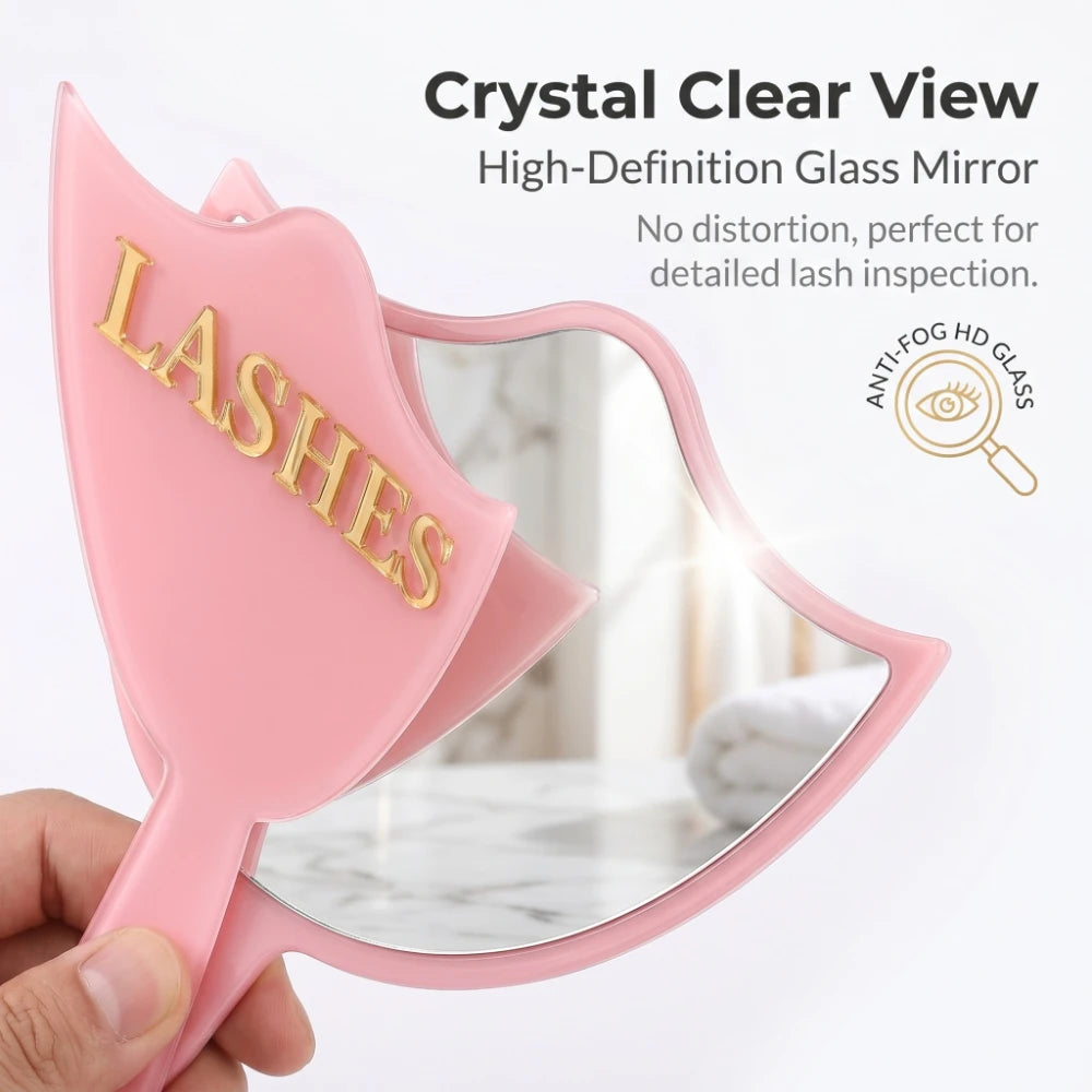 HD Glass Lash Extension Mirror with Handle, Precision Makeup Mirror for Lash Artists & Salon Use, Wholesale