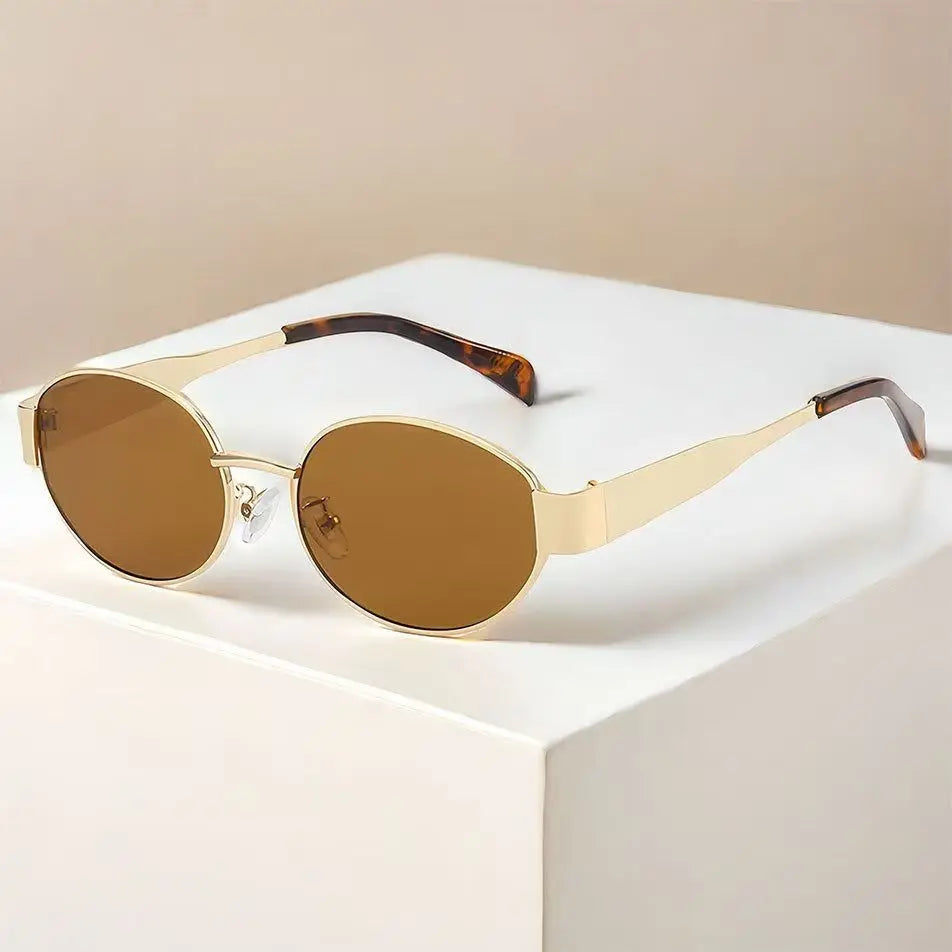 2-piece Set of Oval-frame Fashion Ladies' Glasses, Simple and Trendy with Versatile Styling, Suitable for Daily Wear