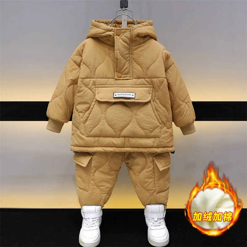 2023 Winter Children Clothing Sets Baby Boy Warm Hooded Down Jackets Pants Clothing Sets Baby Girls Boys Snowsuit Coats Ski Suit