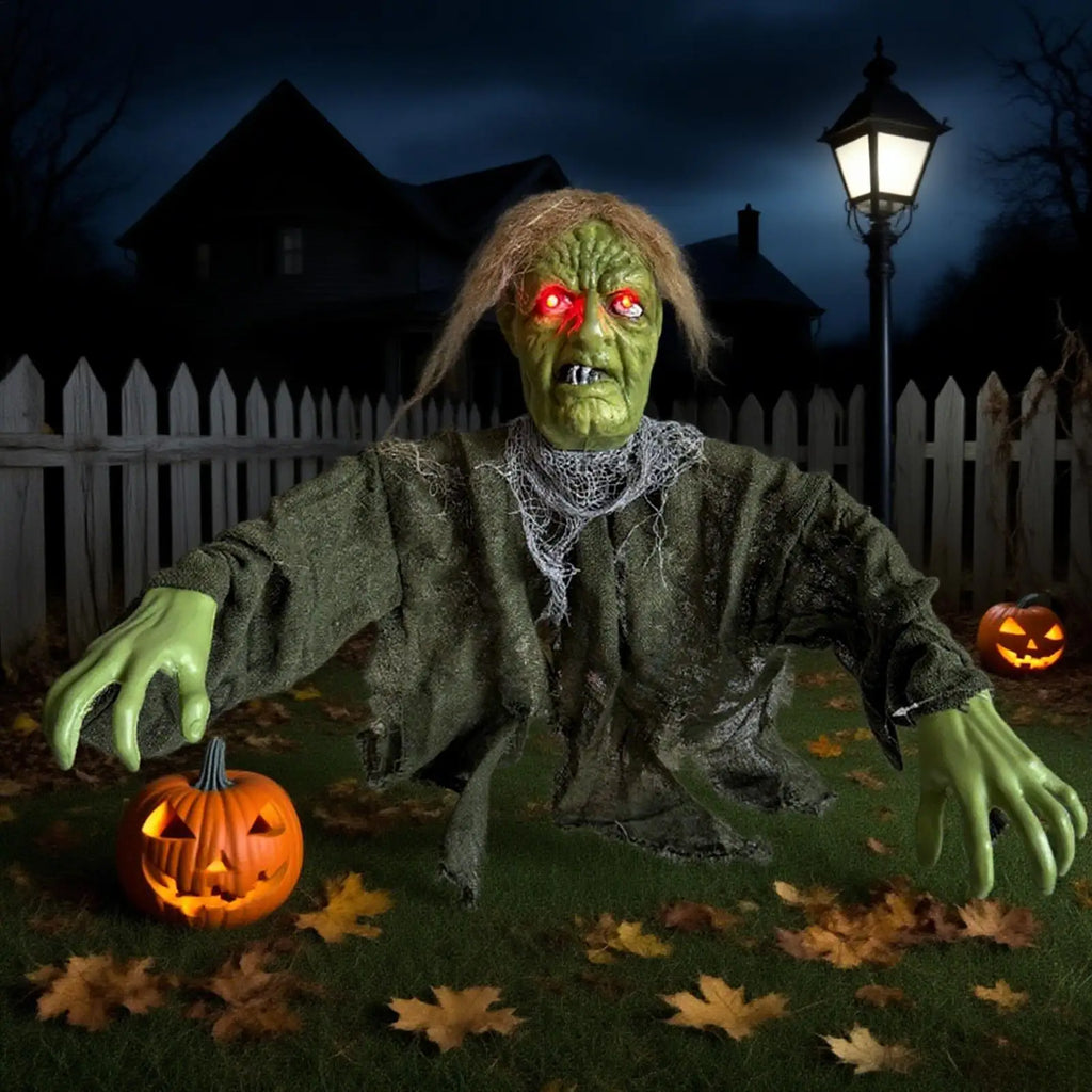 Halloween Yard Decor Scary Ghost Backyard Stakes Halloween Scary Light Up Figures for Porch Planter Path Lawn Front Yard
