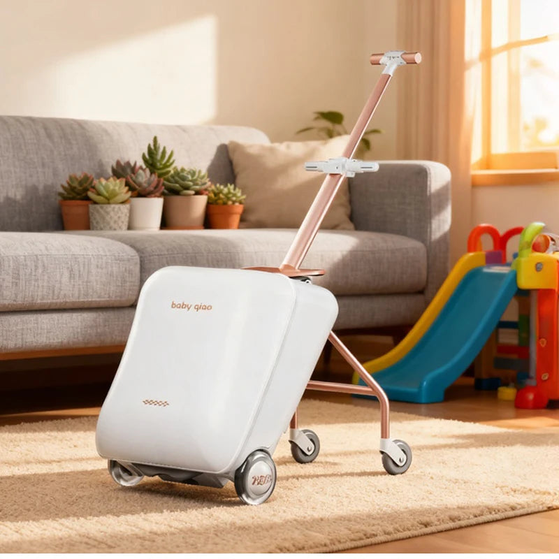 2026 New suitcase for children 2-in-1 Detachable Trolley Pushchair Ride on Luggage Travel Suitcase  can Sit 20 inch carrier