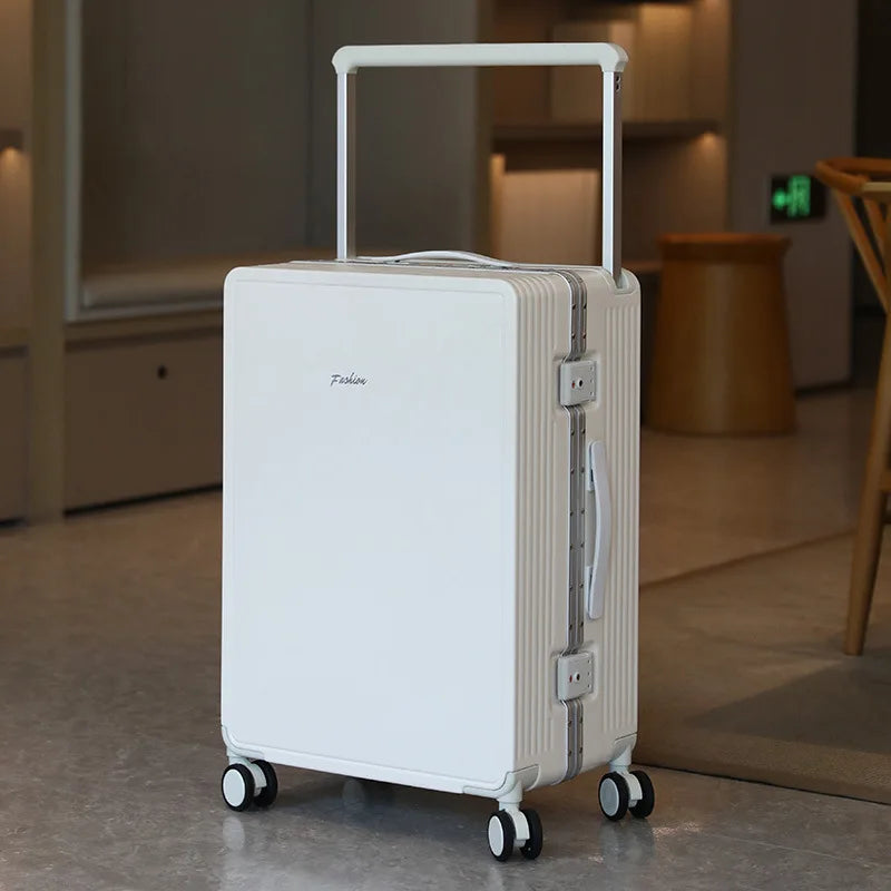 22 Inch Aluminum Frame Luggage Carry-On Bag Travel Suitcase Password Box Multi-Function Large Capacity Silent Universal Wheels