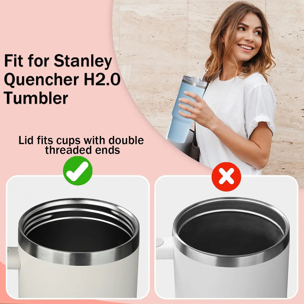 40 OZ Tumbler Lids for Stanley Cup, Replacement Lids Fit for Stanley Adventure Quencher,Spill Proof Splash Resistant Tumbler Lid