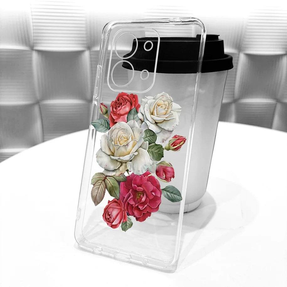 For Xiaomi Redmi 15C 5G 2025 Case Fashion Flower Bow Soft Silicone Clear Back Cover For Xiaomi Poco C85 5G Redmi15C 173MM Bumper