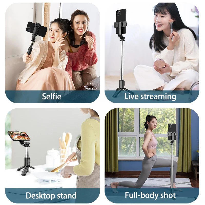 Mini Selfie Stick Foldable Tripod with Bluetooth Wireless Monopod with Remote Shutter For iPhone IOS Xiaomi Android Phone