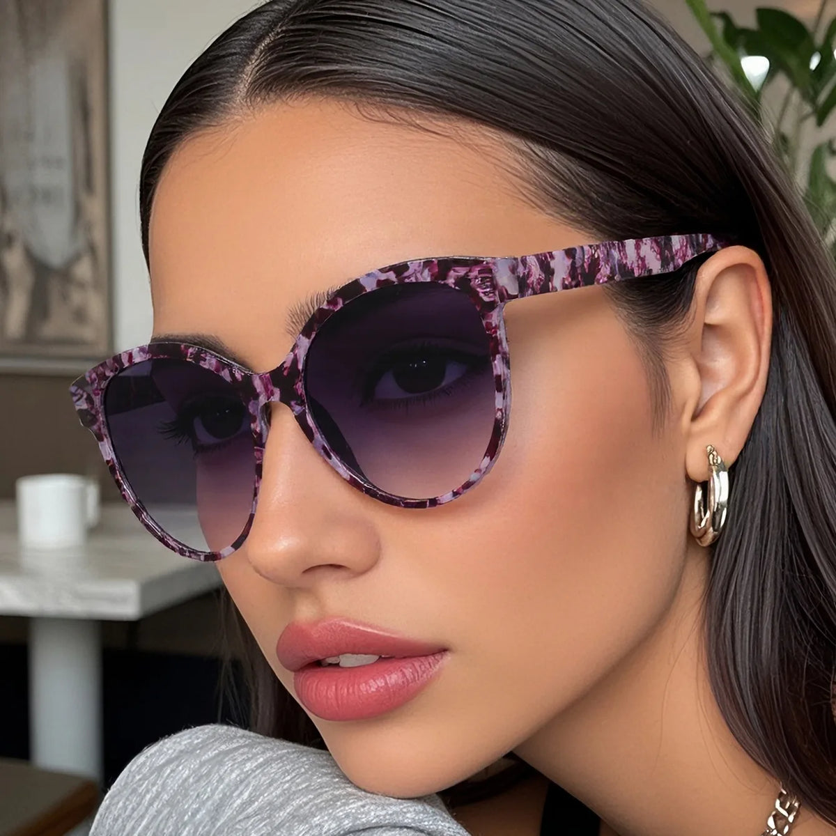 New Trendy Sunglasses For Women Fashion Elegant Round Shades for Daily outfit Party shopping Travel Beach Vocation Selfie