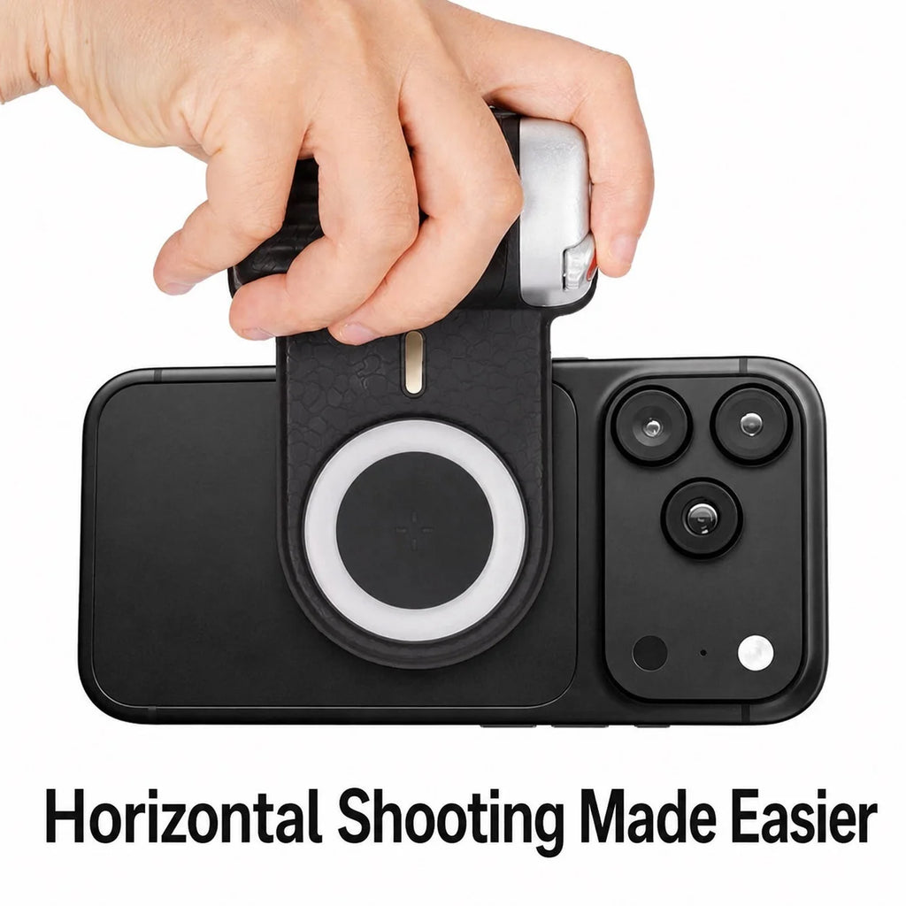 Magnetic Phone Grip – Zoom, 3‑Color Light, Pro Shots with 1 Hand